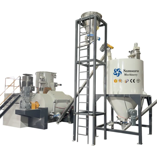 Sistema de mezcla de máquina dosificadora de procesamiento por lotes por lotes Weiging automático de aditivos de PVC para línea de extrusora de tubería de PVC